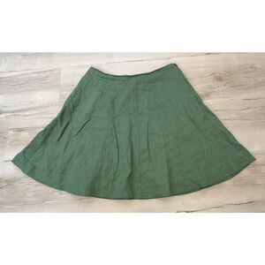 Boden‎ Women 8R US Skirt 100% Linen Full Circle Skirt Swing Skater Green
